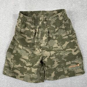 Carhartt Force Camo Shorts Youth 5 Green Elastic Waist Outdoor